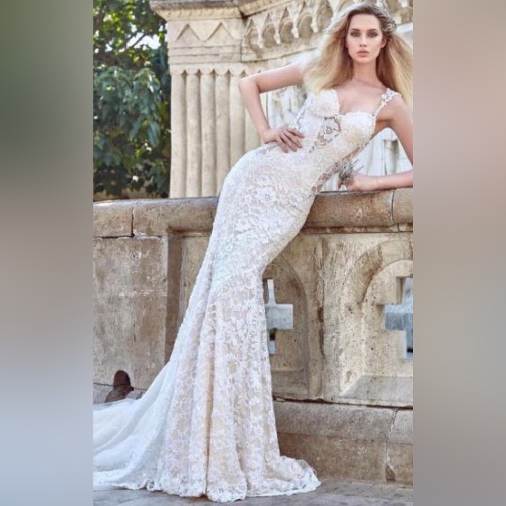 Galia Lahav Aurora Couture Hand Embellished Lace Backless Wedding Gown EU38